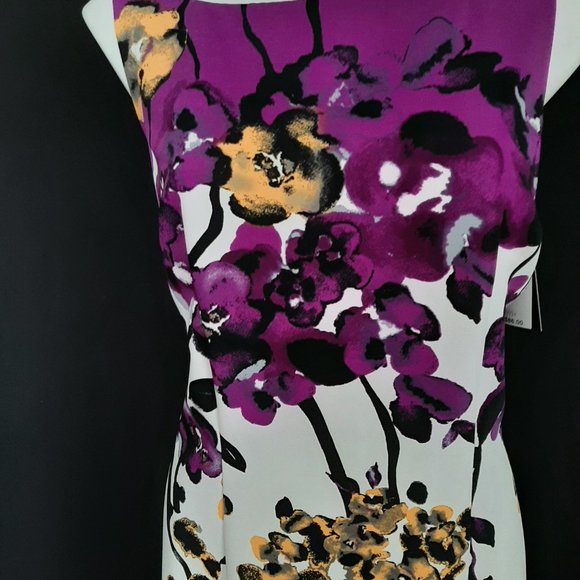 New AGB Sleeveless Knee Length Unique Floral Design - Picture 2 of 8